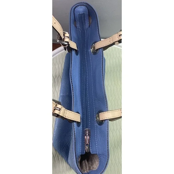 Michael Kors MK Designer Light Blue Leather Tote Hand Bag Purse Great Condition - Picture 10 of 16